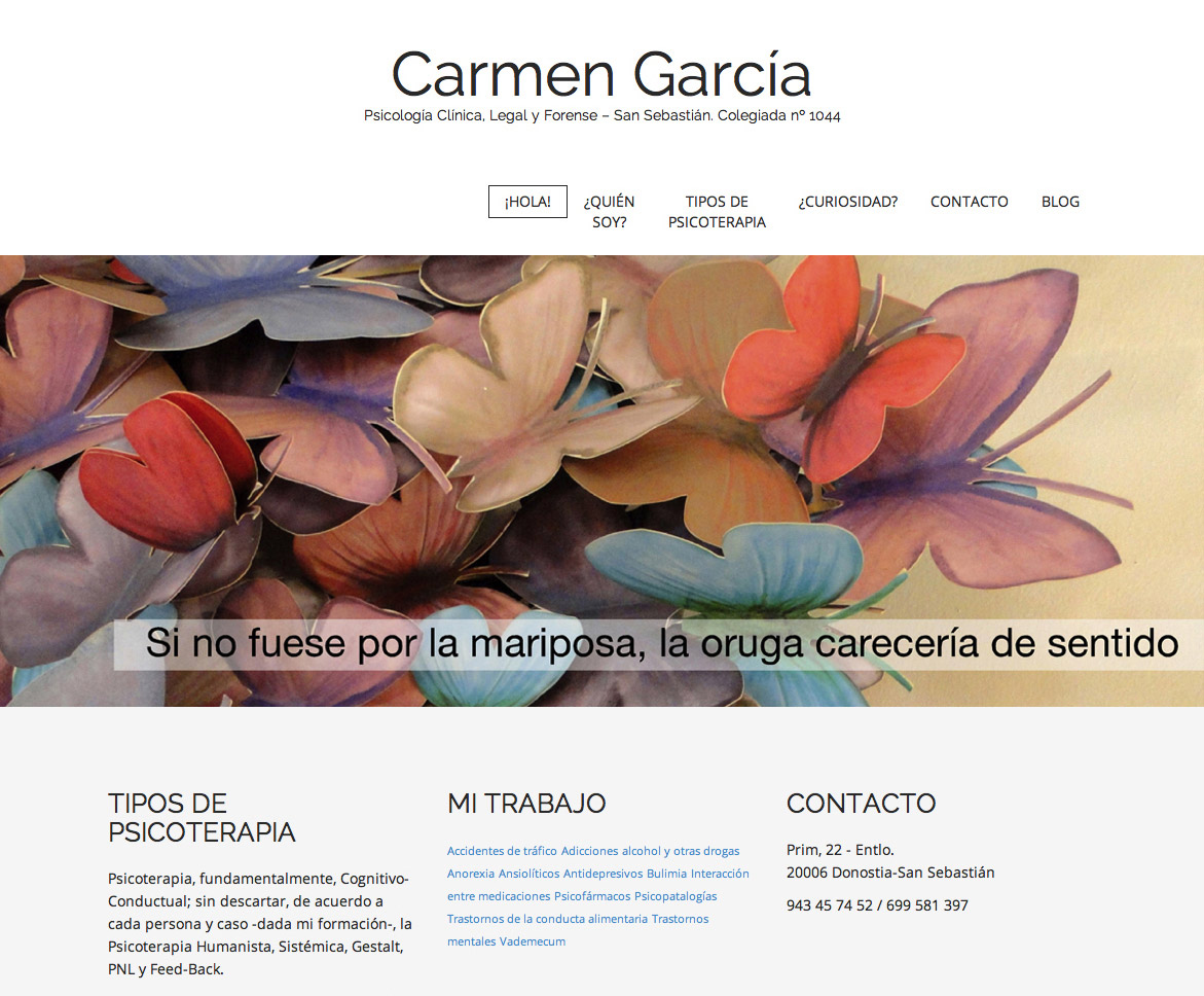 Diseño de página web para una psicóloga de Donostia-San Sebastián, Gipuzkoa